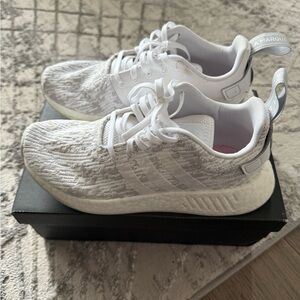 Adidas NMD R2 White Sneakers (Women)
